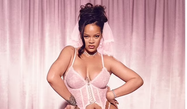 Rihanna drops major hint about marrying A$AP Rocky as she models bridal lingerie and sports diamond ring in show-stopping photoshoot